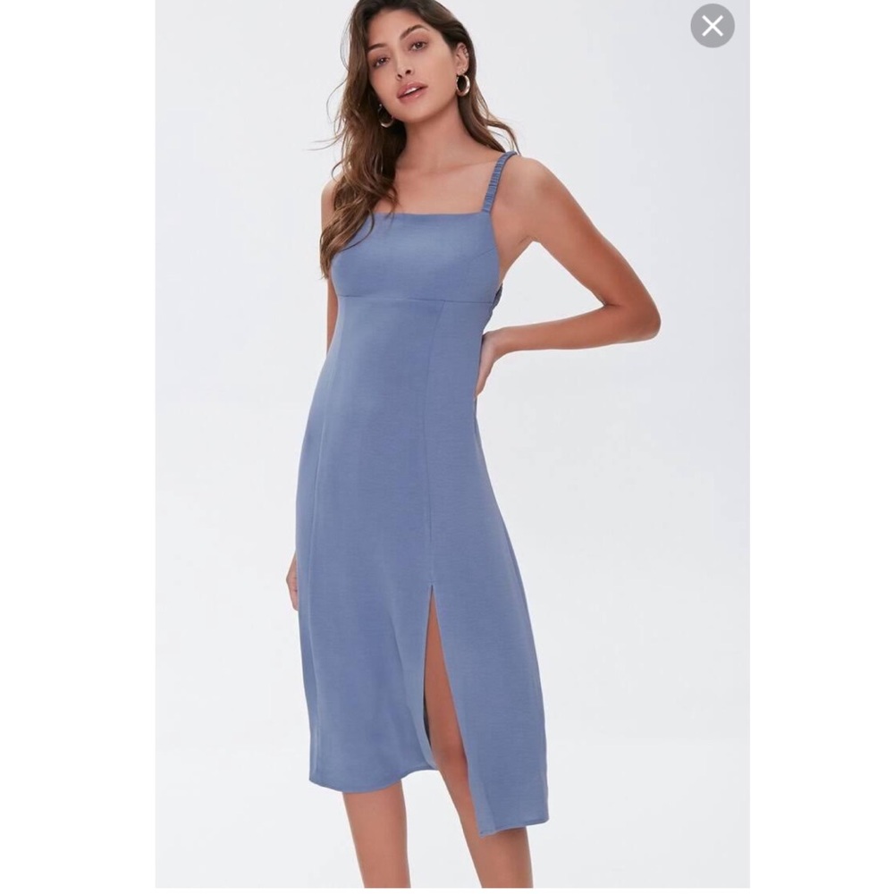 Side-Slit Cutout Cami Midi Dress